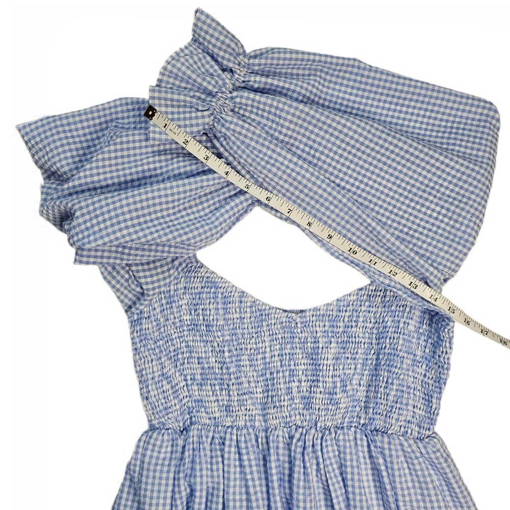 Mable Gingham Babydoll Cottagecore Ruffle Mini Flirty Dress - Picture 10 of 14